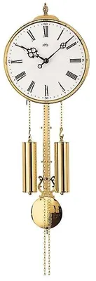 Image de AMS 348 Horloge murale avec pendule mécanique dorée Frontreif en laiton Pendule