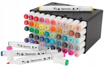 Produktbild von DecoTime Aquarell-Marker 50 Farben Wasserbasis Stifte Set