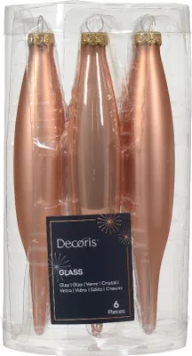 Produktbild von Christbaumschmuck Eiszapfen 15cm Glas 6er Set - Prickelndrosa