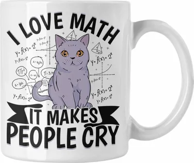 Produktbild von Trendation - Mathe-Lehrer Tasse Geschenkidee I Love Math It Makes People Cry Mathe-Liebhaber Geschenk Geburtstag Weihnachten (Weiß)