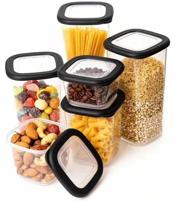 Lebensmittelbehälter-Set, 6er, stapelbar, BPA-frei, 360-1640 ml