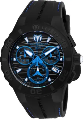 Produktbild von TechnoMarine Cruise TM-115080 Herrenarmbanduhr - Quarzwerk - Edelstahl mit schwarzem Zifferblatt - 44 mm