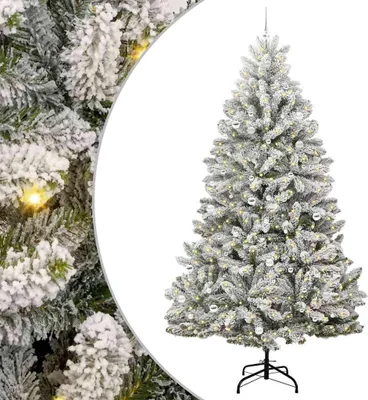 Obrázek produktu pro vidaXL Umělý vánoční stromek zelený a bílý 270 cm z PVC a kovu