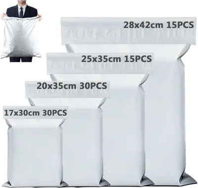 Imagen del producto de Bolsas de envío autoadhesivas, impermeables, 90 unidades, de diferentes tamaños, para ropa
