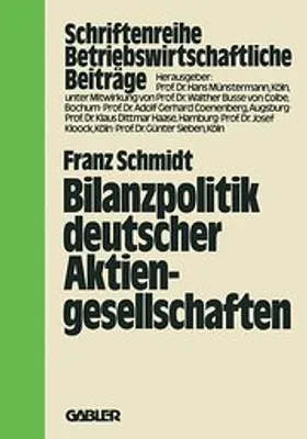 Produktbild von Bilanzpolitik deutscher Aktiengesellschaften