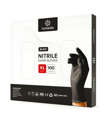 Immagine prodotto di Guanti monouso Nero 100 pezzi Guanti in nitrile Guanti in gomma Senza lattice Senza polvere per alimenti, medicina, cosmetici e casa (XL)