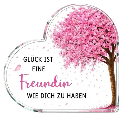Immagine prodotto di Decorazione a forma di cuore in acrilico, con scritta "La fortuna è avere un'amica come te", colore rosa, dimensioni 10x10 cm
