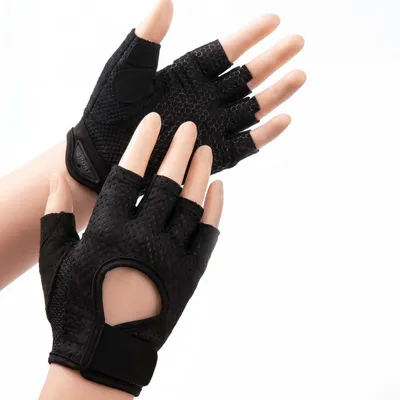 Immagine prodotto di Guanti da fitness, unisex, traspiranti, antiscivolo, neri, taglia S