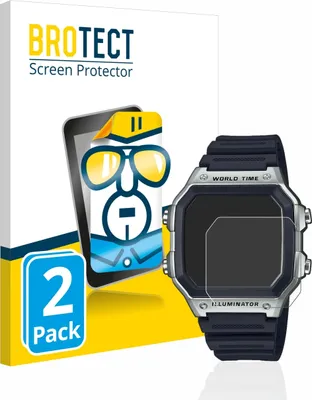 Produktbild von 2x Für Casio AE-1200WH Schutzfolie BROTECT Displayschutz Display Schutz Folie Klar Transparent