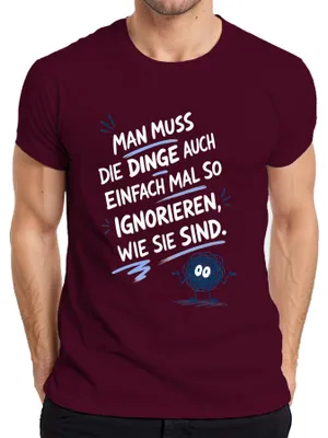 Productafbeelding van "Gewoon en wat er ook is" - Statement T-shirt voor heren, bordeauxrood, maat XXL