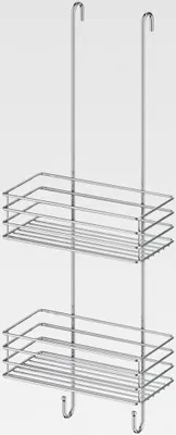 Produktbild von Duschkorb Hängeregal, Duschablage Duschregal Badablage doppelt aus Edelstahl verchromt 66 x 25 cm Ideal für das Badezimmer