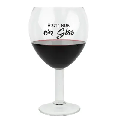 Produktbild von XXL Weinglas 3 Liter mit Spruch – Riesen Weinglas als lustiges Geschenk für Weinliebhaber (Heute nur ein Glas)