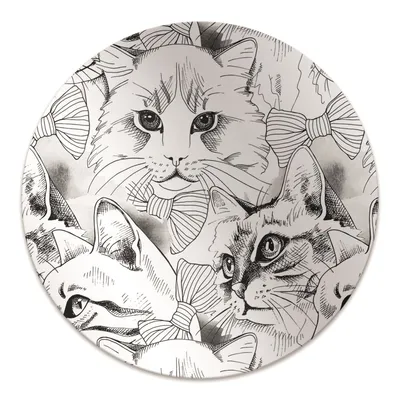 Produktbild von Rundmatte - Stuhlunterlage Bürostuhlunterlage - Rund Ø 100 cm - Bodenmatte - Fußmatte - Geschmiete Katzen