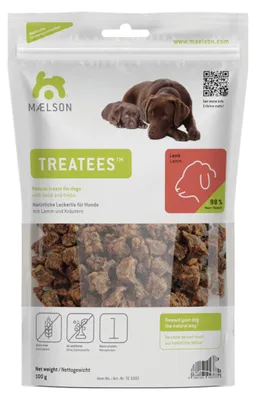 Produktbild von Maelson Treatees Lamm Hundeleckerlis, 100 g - die gesunde Belohnung für Hunde!