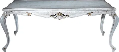 Produktbild von Casa Padrino Luxus Barock Esstisch Antik Weiß / Gold 201 x 102 x H. 80 cm - Massivholz Küchentisch - Esszimmertisch - Esszimmer Möbel im Barockstil