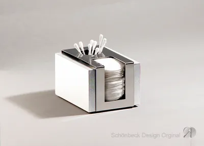 Produktbild von Wattepadhalter/ Ohrstäbchenhalter, Außenteile weiß