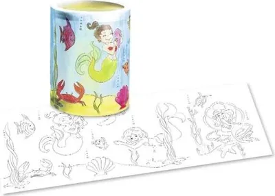Produktbild von Laternenzuschnitte Meerjungfrau Ausmal-Transparentpapier 115g/qm 20x50cm VE=25 Blatt