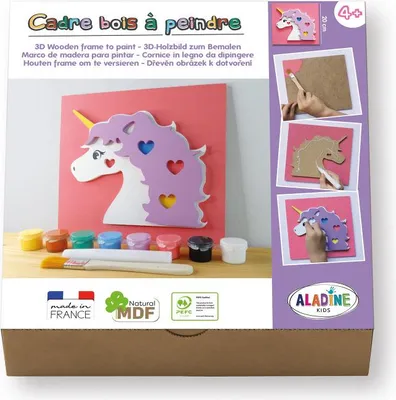 Obrázek produktu pro ALADINE - 3D dřevěný obrázek k malování jednorožce