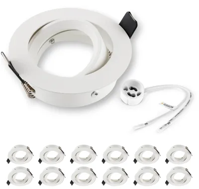 Produktbild von 12x Einbaurahmen weiß schwenkbar - LED Decken Strahler inkl. GU10 Fassung SEBSON