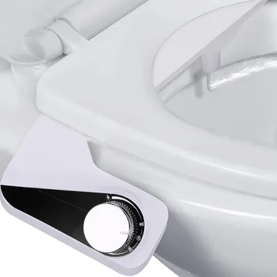 Produktbild von Bidetaufsatz zur Gesäßreinigung,Doppel-Düse,Bidet-Aufsatz,nicht elektrisch,selbstreinigende Düse,einstellbarer Wasserdruck