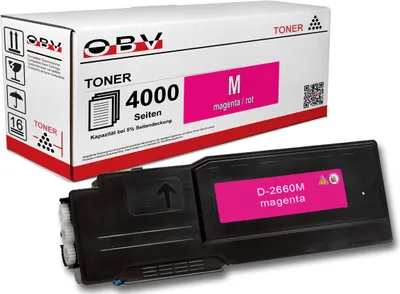 Produktbild von OBV Kompatibel 593-BBBS Toner passend für Dell C2660 C2660dn C2665dnf - magenta 4000 Seiten
