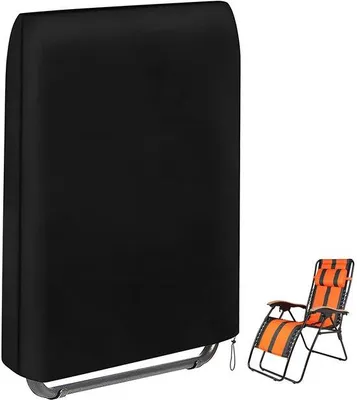 Image de Housse de protection Unyqoos® pour chaises longues pliantes de relaxation, dimensions 93 x 82 cm – tissu Oxford 600D, imperméable, résistant aux UV, coutures renforcées, avec cordon de serrage