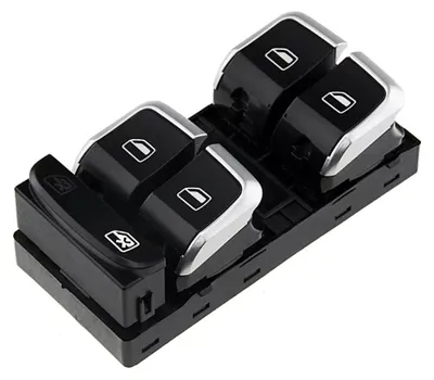 Productafbeelding van 8K0959851F: Ramenbedieningsschakelaar, Audi, A4 B8, A5, Q5 8R, chroom, 10-polig