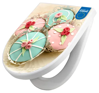 Produktbild von WC Sitz mit Absenkautomatik D Form Motiv Cupcakes [TDW3 10544]