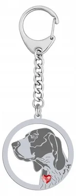Produktbild von Mejk Jewellery Schlüsselanhänger Braque d’Auvergne Silber 925 mit Gravur