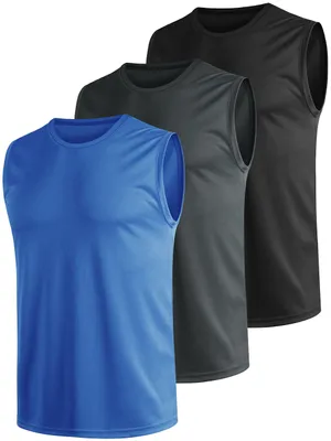 Produktbild von Herren Tanktop Schnell­trocknend Atmungsaktiv Set 3-teilig Für das Fitnessstudio 3XL