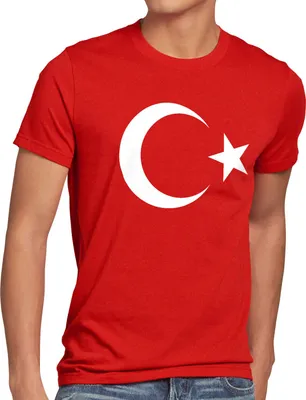 Produktbild von BaumwolleCloud Türkei Herren T-Shirt Turkey Türkiye Flagge Mondstern