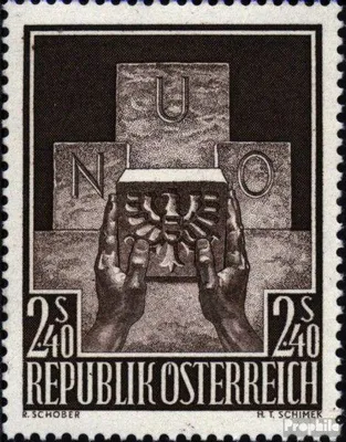 Produktbild von Briefmarken Österreich 1956 Mi 1025 (kompl.Ausg.) mit Falz UNO