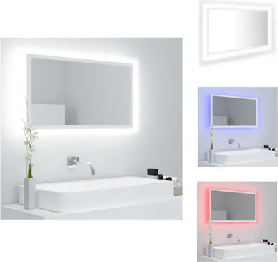Produktbild von vidaXL LED-Badspiegel Weiß 80x8,5x37 cm Acryl -  Badezimmerwaschtische