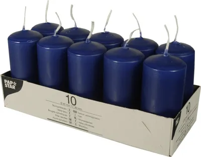 Produktbild von 10 Stumpenkerzen Ø 40 mm · 90 mm dunkelblau
