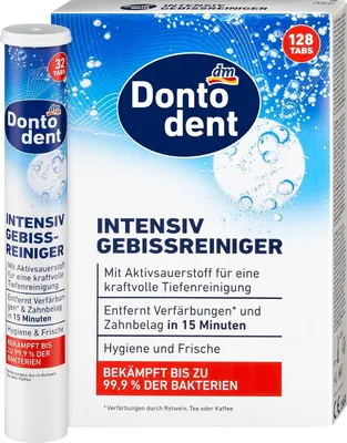 Productafbeelding van Gebissreiniger Intensiv, 128 stuks, voor het reinigen van kunstgebitten