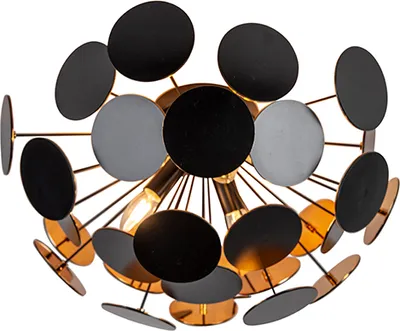 Produktbild von Deckenleuchte - Goldgelb - Schwarz - Kunststoff - Metall - Ø 54 cm