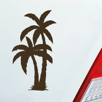 Produktbild von Auto Aufkleber Palme Palms Beach Strand Kokospalme Pflanze 5x10 cm Braun Sticker Heckscheibenaufkleber