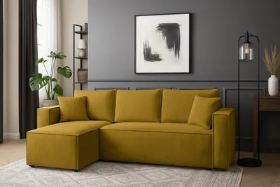 Produktbild von Couchgarnitur Eckcouch CAPRI L-Form, Schlaffunktion, CORD Stoff, Bettkasten und Seitenlehnen