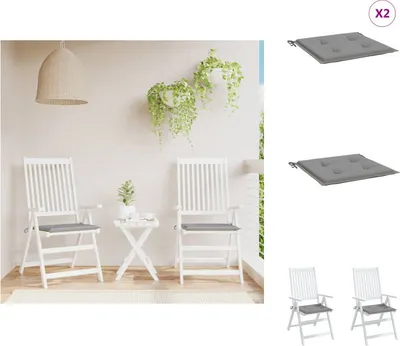 Produktbild von vidaXL Gartenstuhl-Kissen 2 Stk. Grau 40x40x3 cm Oxford-Gewebe -  Sitzpolster