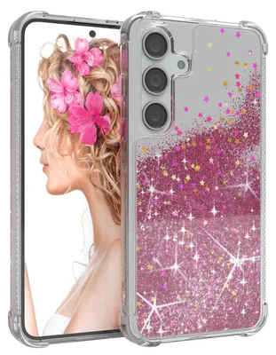Produktbild von EAZY CASE - Glitzer Hülle kompatibel mit  Samsung Galaxy S24 Glitzer Schutzhülle, Soft Case, Backcover Transparent mit Motiv