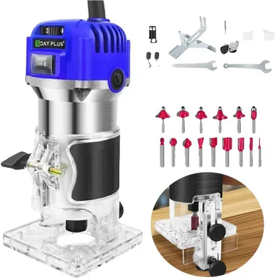 Obrázek produktu pro Elektrický ruční router, 800W motor, 6 nastavitelných rychlostí, ruční frézka
