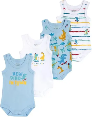 Productafbeelding van Chicco Baby - Set van 4 mouwloze body's voor jongens