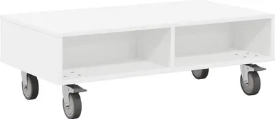 Obrázok produktu pre vidaXL Bočný stolík s kolieskami biely 90 x 50 x 30 cm materiál na báze dreva