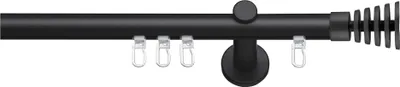 Produktbild von SN Deco Gardinenstange Innenlauf Gap, 19 mm, 1-läufig, Stahl, Komplett-Set mit Ringen, Profilträger, 480 cm, schwarz