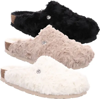 Produktbild von Rohde Damen Pantoffel Hausschuh Plüsch Alba 6063, Größe:37 EU, Farbe:Schwarz