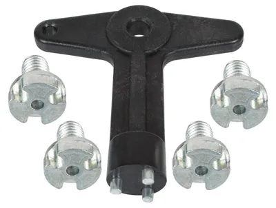 Produktbild von Renault Clio II III Laguna II Megane I II Modus Scenic II Schlüssel + 4 Schrauben für Radkappen, kurze Ausführung 18 mm