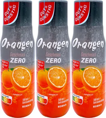 Produktbild von Gut & Günstig Sirup Orange Zero Getränkesirup 3er Pack (3x 500ml)