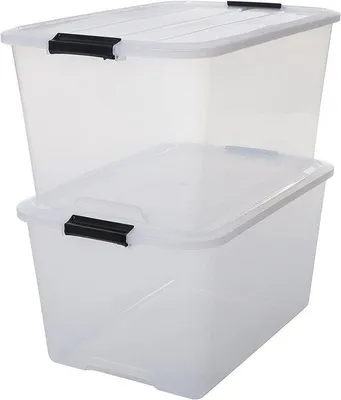 Obrázok produktu pre 2-dielny priehľadný prepravný box 45 l – do garáže, spálne a obývačky