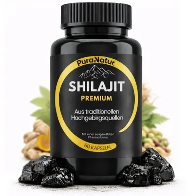 Produktbild von Shilajit Premium Labor aus traditionellen Hochgebirgsquellen Kapseln Original PuraNatur