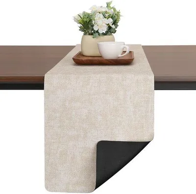 Produktbild von Hitzebeständiger Tischläufer, antirutsch, waschbar, 40x140cm, cremefarben
